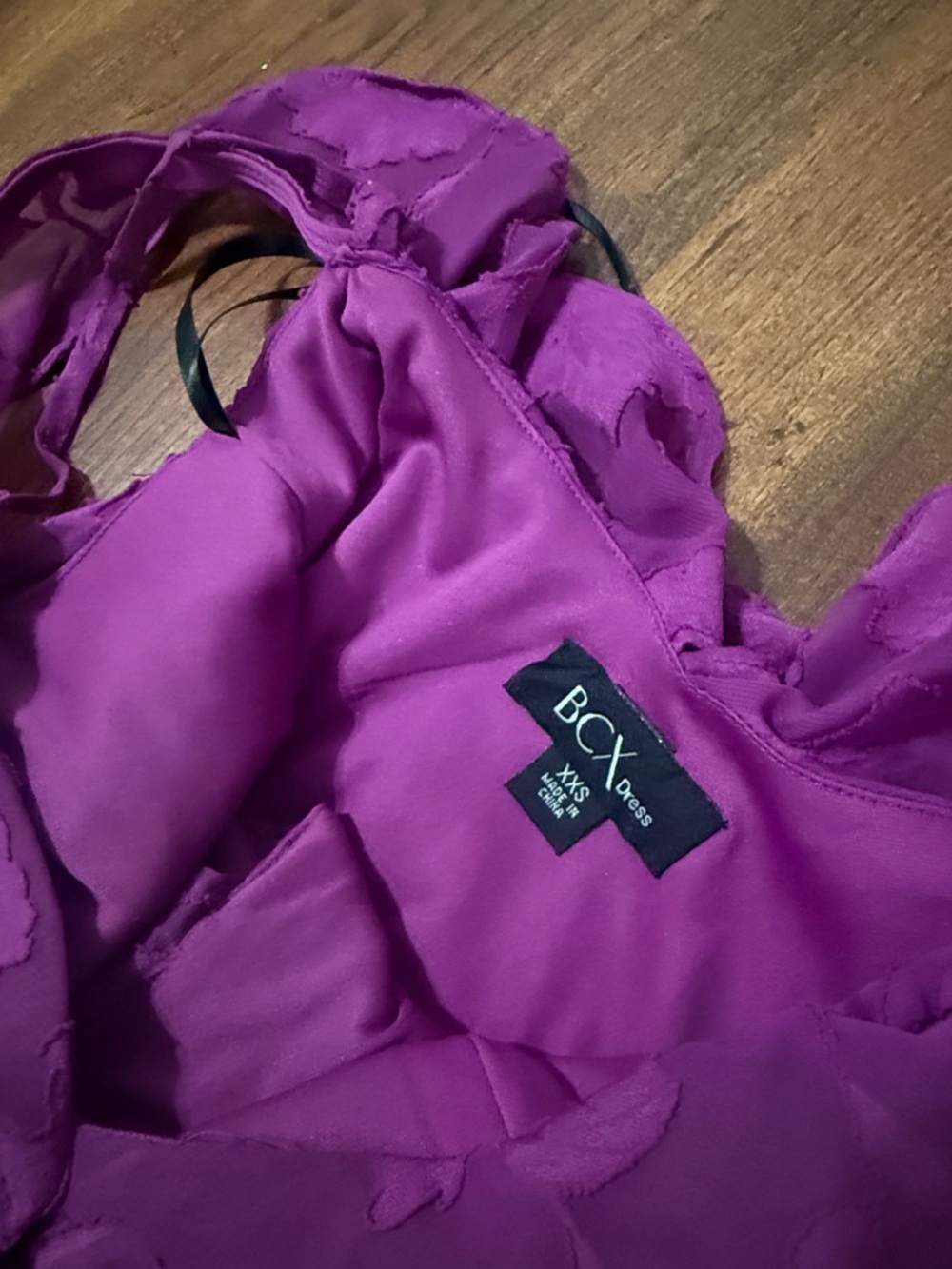 BCX Bright Fuchsia Cold-Shoulder Ruffle High-Low Dress - Picture 5 of 8